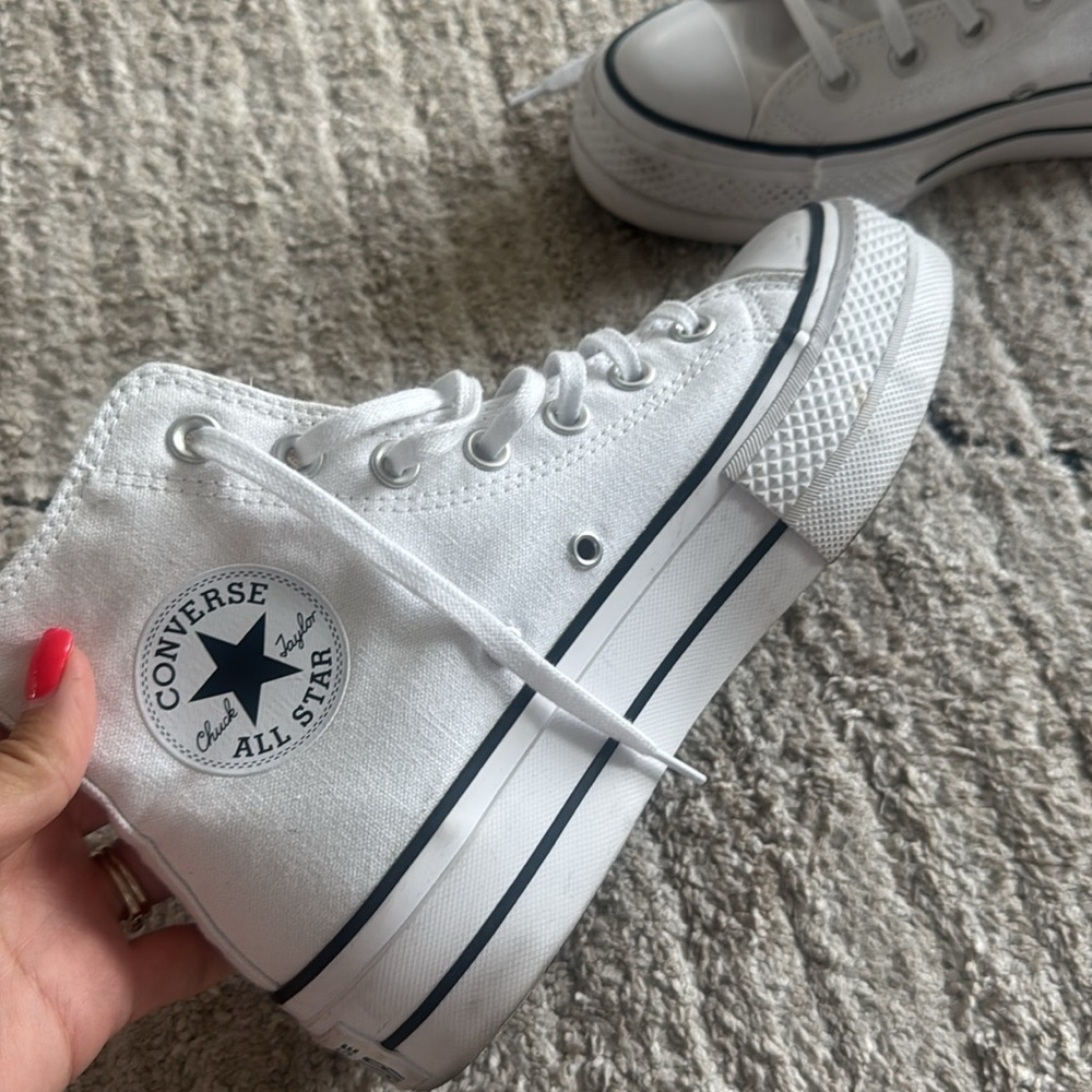 Converse All Star White High-Tops - Picture 3 of 7